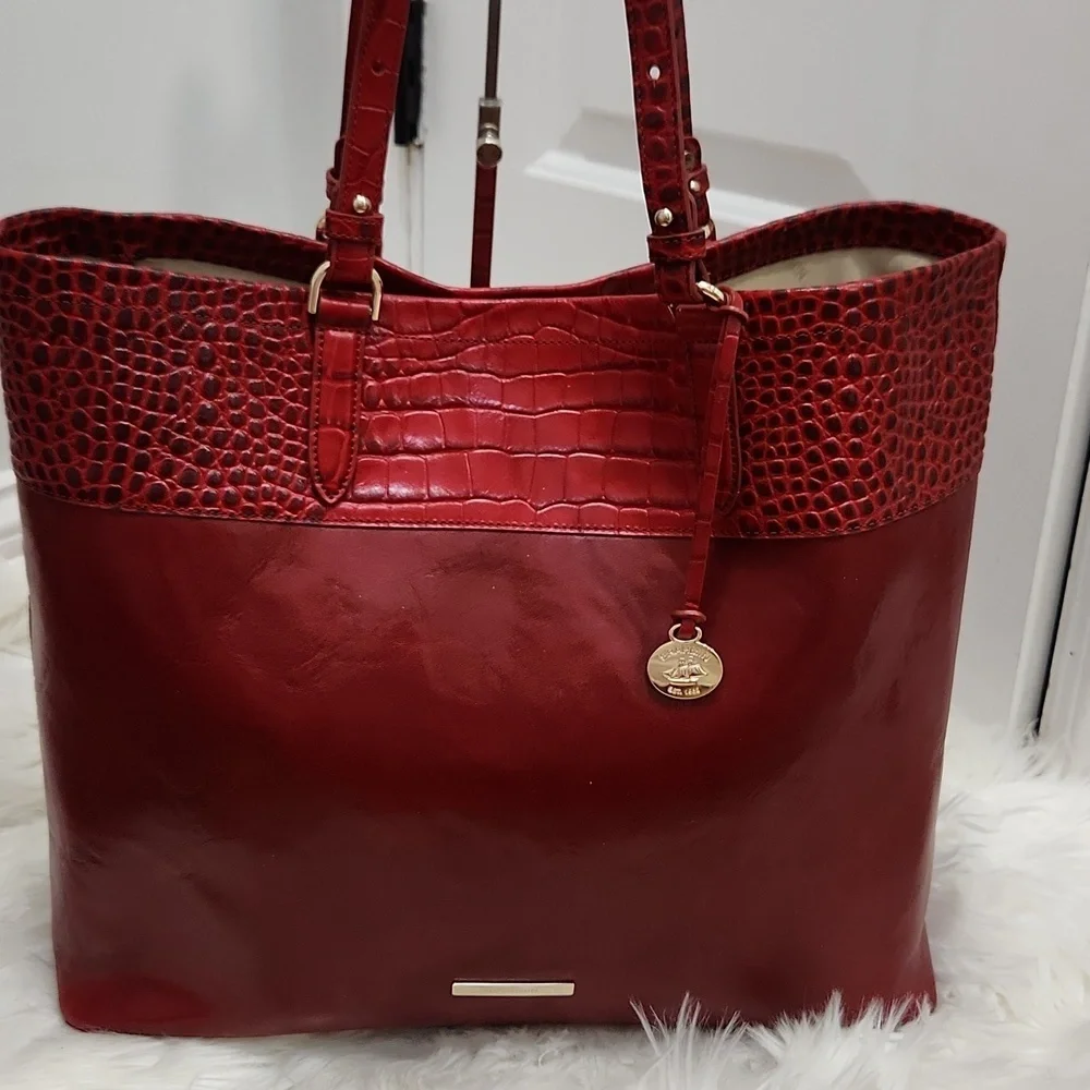 ❤️▪️BRAHMIN▪️ Tansey Chili Laurence Tote - Genuine Leather Wallet Set Bundle